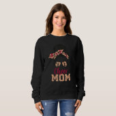 Cheer mam Cheerleader Messy Bun Leopard Print Moth Trui (Voorkant volledig)