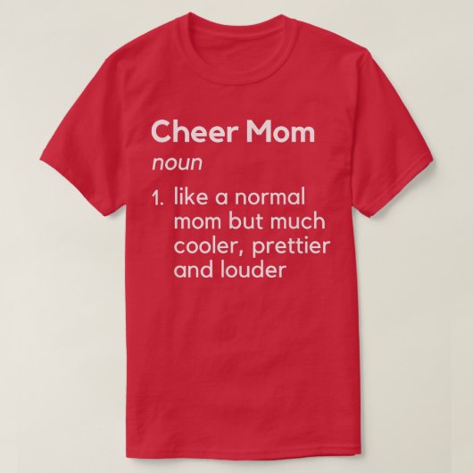 Cheer mam Definition Cheerleader Matching Ouders T-shirt (Design voorkant)