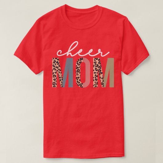 Cheer Mam Leopard Cheerleader Bleaching Moederdag T-shirt (Design voorkant)