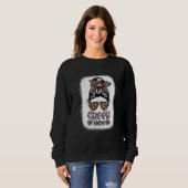 Cheer Mam Leopard Messy Bun Cheerleader Bleaching Trui (Voorkant volledig)
