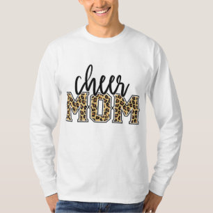Cheer Mam Leopard Print Womens Proud Cheerleader M T-shirt
