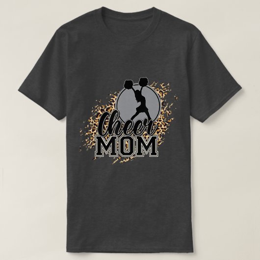Cheer Mam Leopard Print Womens Proud Cheerleader M T-shirt (Design voorkant)