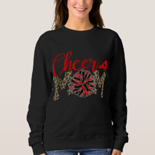 Cheer Mam Leopard print zwart en rood pom pom Trui