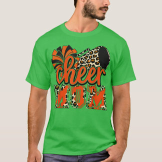 Cheer Mam Oranje Leopard Cheer Poms & Megaphone T-shirt