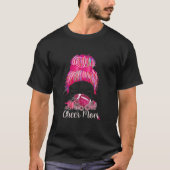 Cheer mam roze Football Moms Messy Bun Cancer uit T-shirt (Voorkant)
