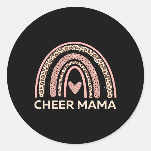 Cheer Mama Cheermam Cheerleader Mama Ronde Sticker (Voorkant)