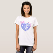 Cheer Mama Moeder Cute Hart Met Strik T-shirt (Voorkant volledig)
