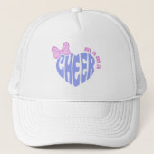 Cheer Mama Moeder Cute Hart Met Strik  Trucker Pet (Voorkant)