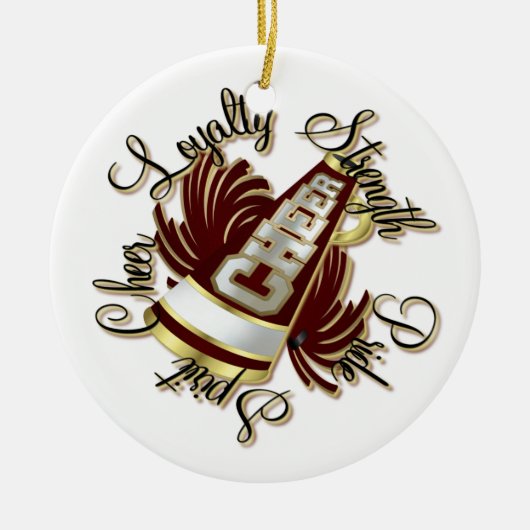 Cheer Maroon and Gold Qualities Ornament (Voorkant)