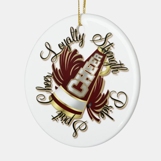 Cheer Maroon and Gold Qualities Ornament (Links)
