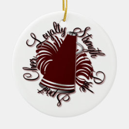 Cheer Maroon and White Qualities Foto Ornament