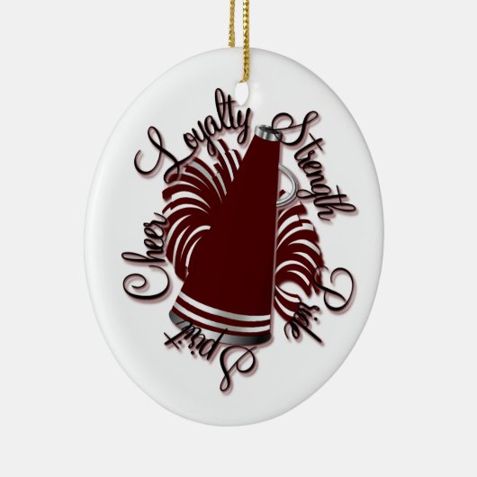 Cheer Maroon and White Qualities Ornament (Rechts)
