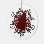 Cheer Maroon and White Qualities Ornament (Links)