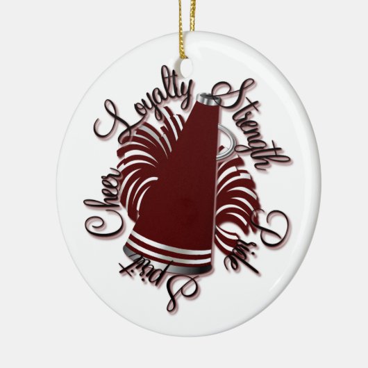 Cheer Maroon and White Qualities Ornament (Links)