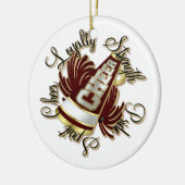 Cheer Maroon en Gold dubbelzijdig sierlijk Keramisch Ornament (Links)