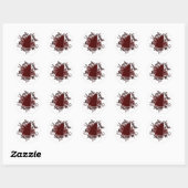 Cheer Maroon en White Qualities Ronde Sticker (Vel)