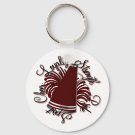 Cheer Maroon en White Qualities Sleutelhanger