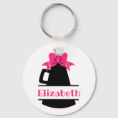 Cheer megaphone Personalized Button Sleutelhanger (Voorkant)