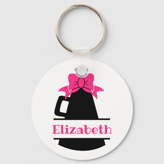 Cheer megaphone Personalized Button Sleutelhanger (Voorkant)