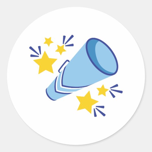Cheer Megaphone Ronde Sticker (Voorkant)