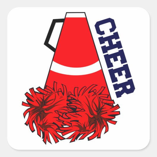 Cheer Megaphone Vierkante Sticker (Voorkant)
