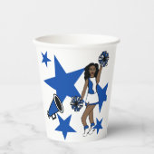 Cheer Meisje Blauw #1 Papieren Bekers (Voorkant)