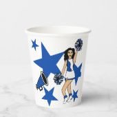 Cheer Meisje Blauw #2 Papieren Bekers (Voorkant)