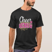 Cheer Memaw Biggest Fan Leopard Print And Pom Pom T-shirt (Voorkant)