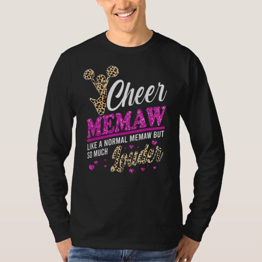 Cheer memaw grootste ventilatorlade en pom Pom T-shirt (Voorkant)