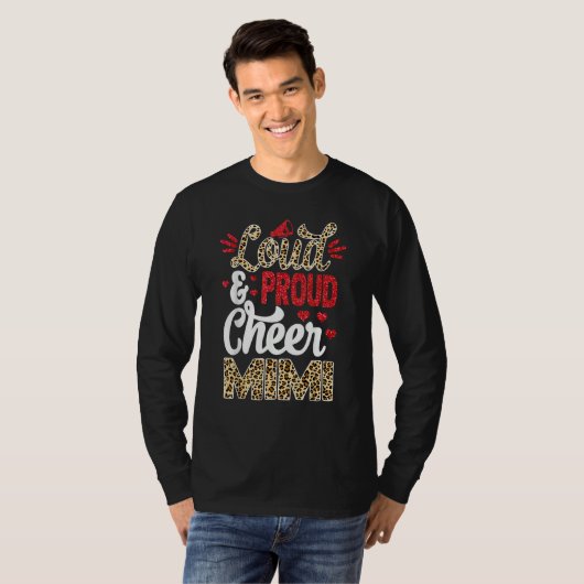 Cheer Mimi Biggest Fan Leopard Print And Pom Pom T-shirt (Voorkant volledig)