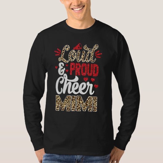 Cheer Mimi Biggest Fan Leopard Print And Pom Pom T-shirt (Voorkant)