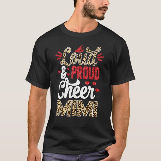 Cheer Mimi Biggest Fan Leopard Print And Pom Pom T-shirt (Voorkant)