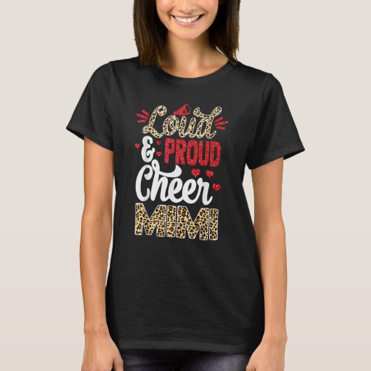 Cheer Mimi Biggest Fan Leopard Print And Pom Pom T-shirt (Voorkant)
