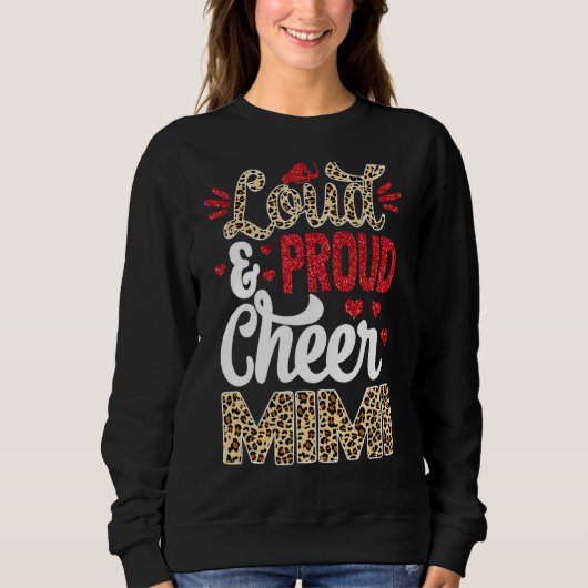 Cheer Mimi grootst Fan Leopard Print en Pom Pom 1 Trui (Voorkant)
