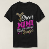 Cheer Mimi grootst fan Leopard print en Pom Pom T-shirt (Design voorkant)