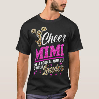 Cheer Mimi grootst fan Leopard print en Pom Pom T-shirt