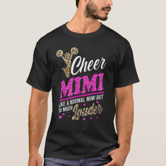 Cheer Mimi grootst fan Leopard print en Pom Pom T-shirt