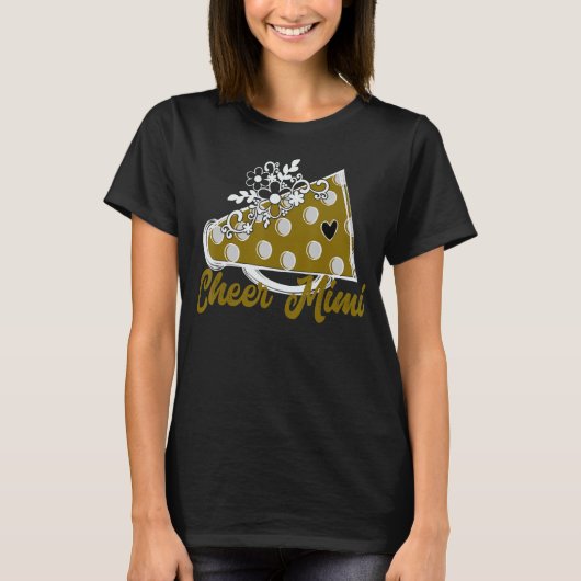 Cheer Mimi Shirt, Gouden Megafoon met Hartbloem T-shirt (Voorkant)