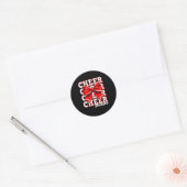 Cheer Moeder Cheerleader Boog Grootste Fan Rode Te Ronde Sticker (Envelop)