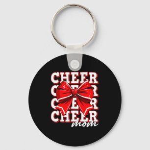 Cheer Moeder Cheerleader Boog Grootste Fan Rode Te Sleutelhanger