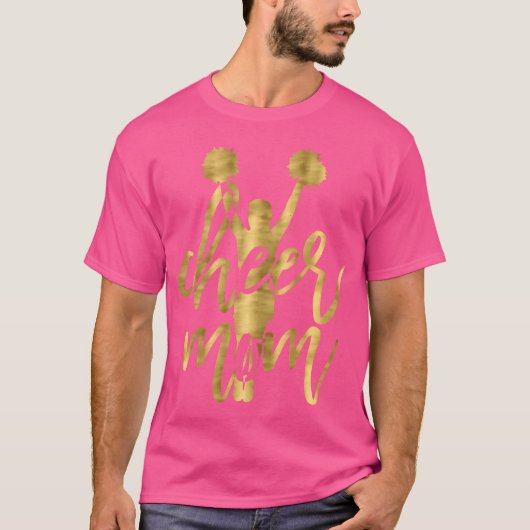 Cheer Moeder Cheerleading Donkergeel T-shirt (Voorkant)