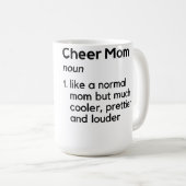 Cheer Moeder Definitie Cheerleading Wit Koffiemok (Voorkant rechts)