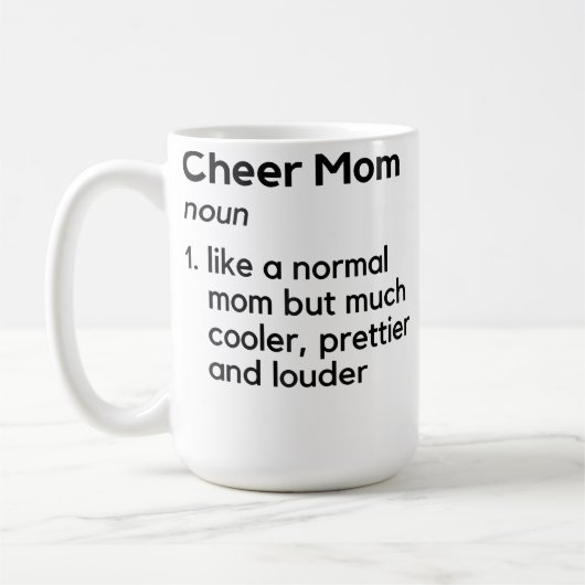 Cheer Moeder Definitie Cheerleading Wit Koffiemok (Links)