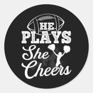 Cheer Moeder Footll Zoon Cheerleading Dochter Chee Ronde Sticker