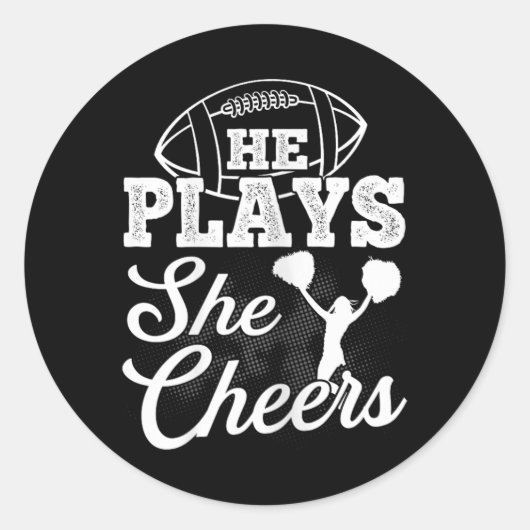 Cheer Moeder Footll Zoon Cheerleading Dochter Chee Ronde Sticker (Voorkant)