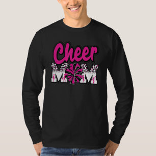 Cheer Moeder Heet Roze Zwart Luipaard Letters Chee T-shirt