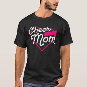 Cheer Moeder Liefde Ondersteuning Hart Cheerleader T-shirt