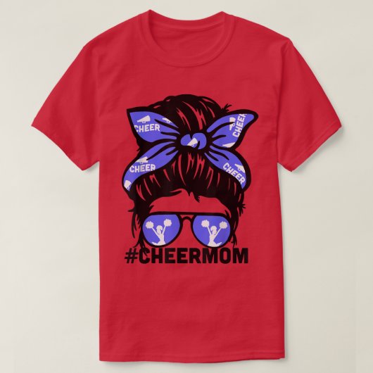 Cheer Moeder Mama Blue Megaphone Cheertoonmam T-shirt (Design voorkant)