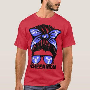 Cheer Moeder Mama Blue Megaphone Cheertoonmam T-shirt