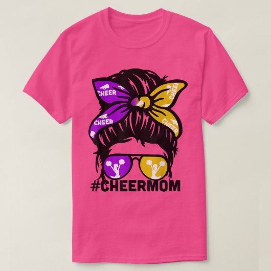 Cheer Moeder Mama Puple & Gold Cheerlead Ma T-shirt (Design voorkant)